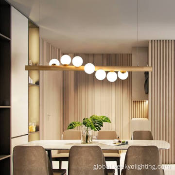 Hanging Lights For Living Room wooden modern linear chandelier Factory